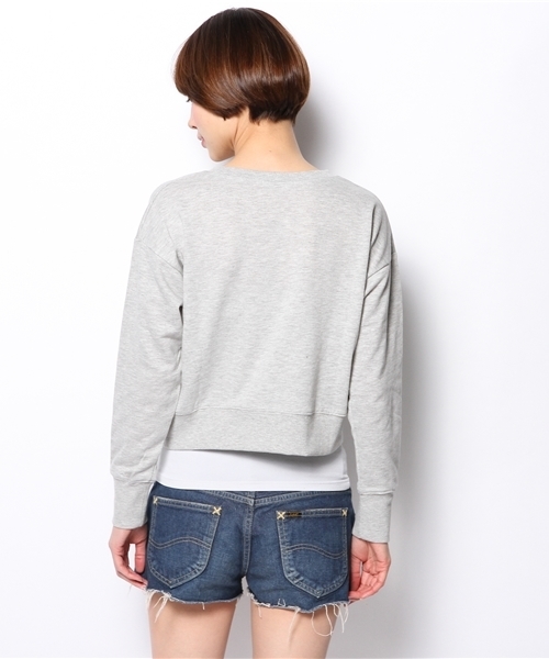 one after another NICE CLAUP（ワンアフターアナザーナイスクラップ）の「裏毛プリントプルオーバー（Tシャツ/カットソー・レディース・ネイビー/グレー/アイボリー・FREE）」の4枚目の写真