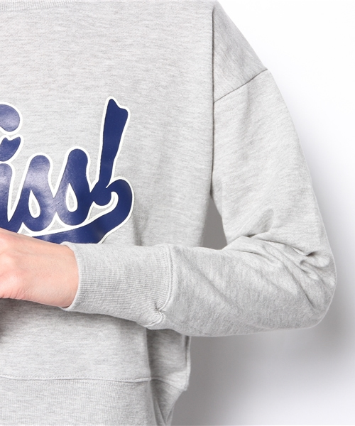 one after another NICE CLAUP（ワンアフターアナザーナイスクラップ）の「裏毛プリントプルオーバー（Tシャツ/カットソー・レディース・ネイビー/グレー/アイボリー・FREE）」の6枚目の写真