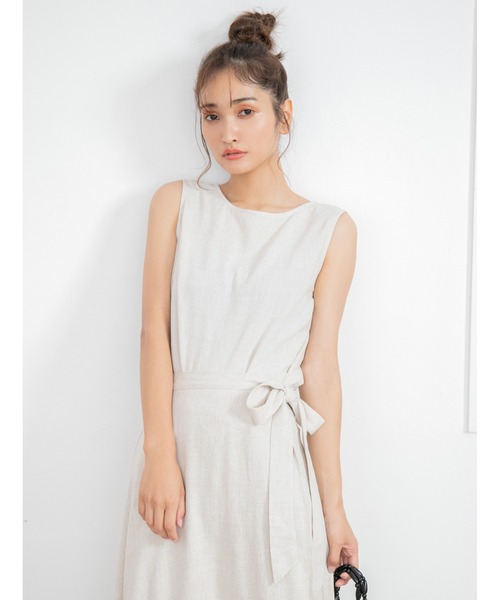 fifth（フィフス）の「ナチュラルリネンスリーブレストップス（Tシャツ/カットソー・レディース・ブラック/ブラウン/アイボリー・MEDIUM）」の2枚目の写真