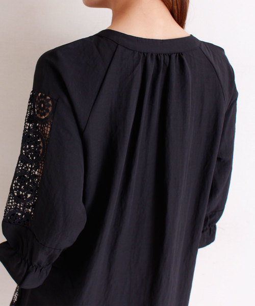 Sawa a la mode（サワアラモード）の「袖レース透けるキャンディスリーブトップス（シャツ/ブラウス・レディース・ブラック・FREE）」の14枚目の写真