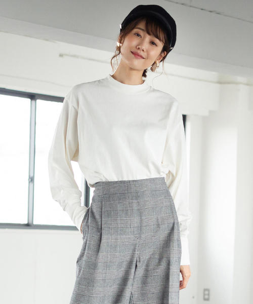 coen（コーエン）の「【WEB限定】USAコットンクルーネックカットソー#（Tシャツ/カットソー・レディース・ブラック/ホワイト/ベージュ/コバルトブルー/ネイビー/ライトグレー・FREE）」の7枚目の写真