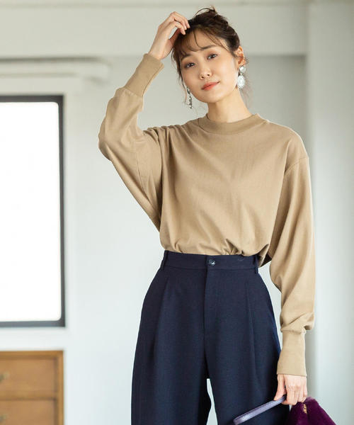 coen（コーエン）の「【WEB限定】USAコットンクルーネックカットソー#（Tシャツ/カットソー・レディース・ブラック/ホワイト/ベージュ/コバルトブルー/ネイビー/ライトグレー・FREE）」の20枚目の写真