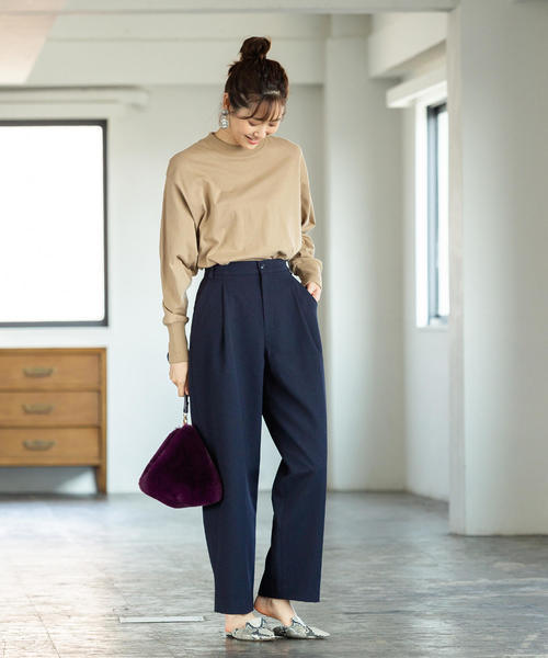 coen（コーエン）の「【WEB限定】USAコットンクルーネックカットソー#（Tシャツ/カットソー・レディース・ブラック/ホワイト/ベージュ/コバルトブルー/ネイビー/ライトグレー・FREE）」の13枚目の写真