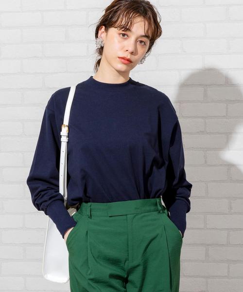 coen（コーエン）の「【WEB限定】USAコットンクルーネックカットソー#（Tシャツ/カットソー・レディース・ブラック/ホワイト/ベージュ/コバルトブルー/ネイビー/ライトグレー・FREE）」の15枚目の写真