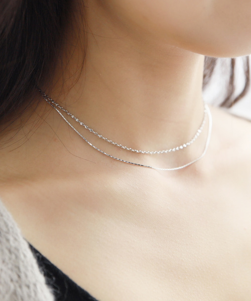 CLEA（クレア）の「チェーン レイヤード チョーカー ネックレス（ネックレス・レディース・シルバー/ゴールド・FREE）」の7枚目の写真