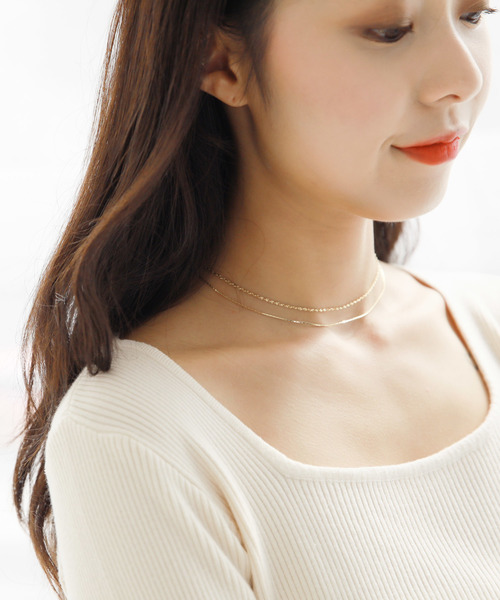 CLEA（クレア）の「チェーン レイヤード チョーカー ネックレス（ネックレス・レディース・シルバー/ゴールド・FREE）」の4枚目の写真