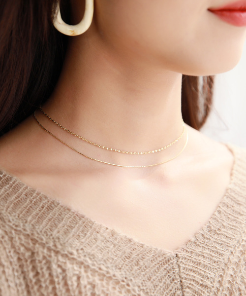 CLEA（クレア）の「チェーン レイヤード チョーカー ネックレス（ネックレス・レディース・シルバー/ゴールド・FREE）」の9枚目の写真
