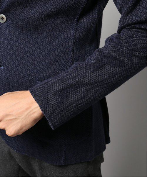 LARDINI（ラルディーニ）の「LARDINI ダイヤジャガードジャケット（テーラードジャケット・メンズ・ブラウン/ベージュ/ネイビー・44/46/48）」の4枚目の写真