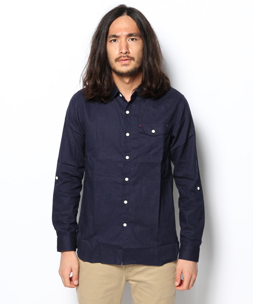 WEGO（ウィゴー）の「WEGO/リネンブレンドシャツ（シャツ/ブラウス・メンズ・ホワイト/カーキ/ネイビー/ロイヤルブルー/ピンク/ワイン・MEDIUM/LARGE）」の14枚目の写真