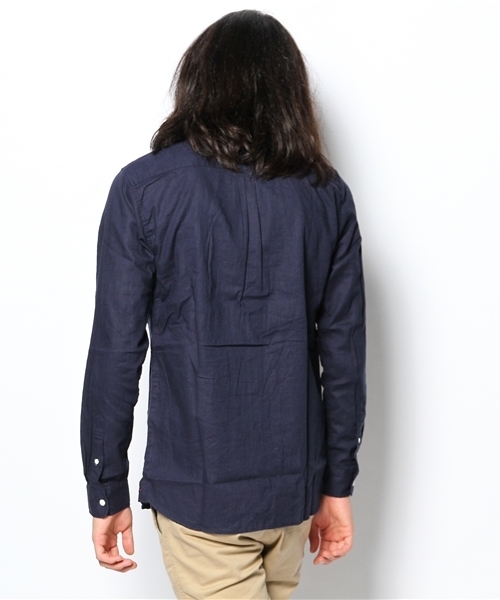 WEGO（ウィゴー）の「WEGO/リネンブレンドシャツ（シャツ/ブラウス・メンズ・ホワイト/カーキ/ネイビー/ロイヤルブルー/ピンク/ワイン・MEDIUM/LARGE）」の8枚目の写真