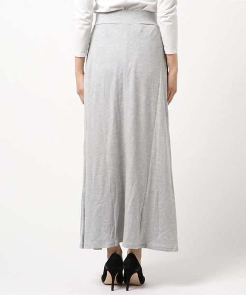 three dots(スリードッツ)の「Brushed sweater long skirt(スカート・レディース・ブラック/霜降りグレー・MEDIUM/X-SMALL/SMALL)」の4枚目の写真