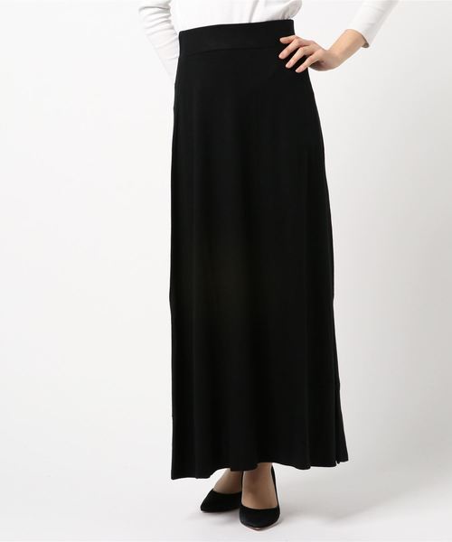 three dots(スリードッツ)の「Brushed sweater long skirt(スカート・レディース・ブラック/霜降りグレー・MEDIUM/X-SMALL/SMALL)」の2枚目の写真