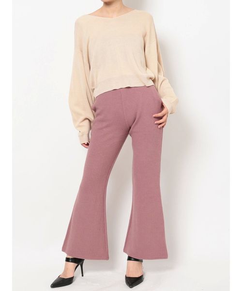 RESEXXY（リゼクシー）の「リブワイドパンツ（その他パンツ・レディース・ブラック/ピンク/ベージュ・FREE）」の9枚目の写真