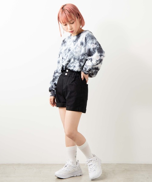 WEGO（ウィゴー）の「WEGO/【XS～Lサイズ】デイリーギャザーショーツ（デニムパンツ・レディース・ブラック/インディゴブルー/ダークインディゴブルー・SMALL/LARGE/X-SMALL/MEDIUM）」の16枚目の写真