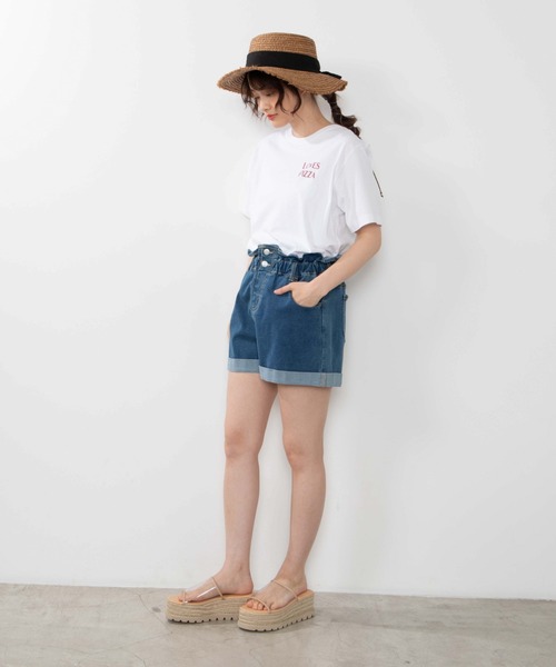 WEGO（ウィゴー）の「WEGO/【XS～Lサイズ】デイリーギャザーショーツ（デニムパンツ・レディース・ブラック/インディゴブルー/ダークインディゴブルー・SMALL/LARGE/X-SMALL/MEDIUM）」の21枚目の写真