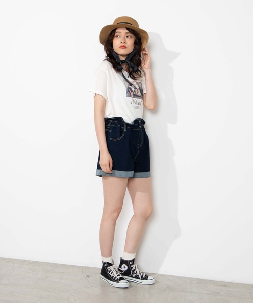 WEGO（ウィゴー）の「WEGO/【XS～Lサイズ】デイリーギャザーショーツ（デニムパンツ・レディース・ブラック/インディゴブルー/ダークインディゴブルー・SMALL/LARGE/X-SMALL/MEDIUM）」の18枚目の写真