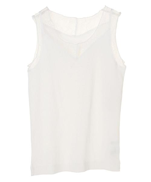 AMERICAN HOLIC（アメリカンホリック）の「ショルダーレースタンクトップ＊（タンクトップ・レディース・ブラック/オフホワイト/モカ/グレー系その他・M/L）」の13枚目の写真