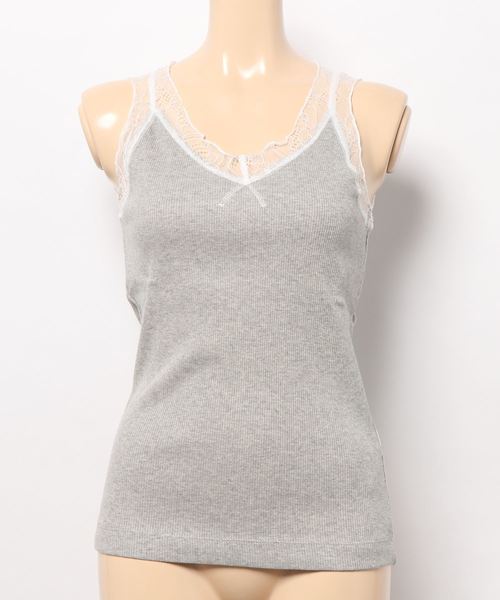 AMERICAN HOLIC（アメリカンホリック）の「ショルダーレースタンクトップ＊（タンクトップ・レディース・ブラック/オフホワイト/モカ/グレー系その他・M/L）」の8枚目の写真