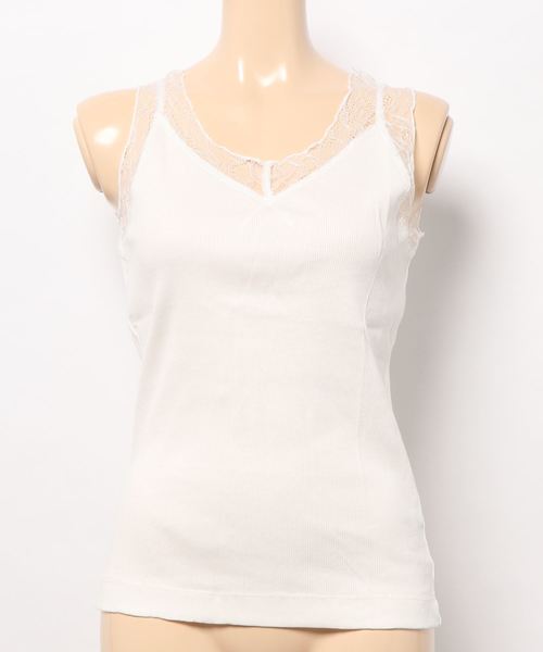 AMERICAN HOLIC（アメリカンホリック）の「ショルダーレースタンクトップ＊（タンクトップ・レディース・ブラック/オフホワイト/モカ/グレー系その他・M/L）」の9枚目の写真