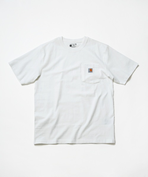 Carhartt（カーハート）の「【Carhartt/カーハート】WORKWEAR POCKET SHORT-SLEEVE T-SHIRT 　USサイズ　ビッグシルエット　ワンポイント　Tシャツ　ビッグシルエット　無地　ユニセックス クルーネック（Tシャツ/カットソー・メンズ・ホワイト/ブラック・MEDIUM/LARGE/SMALL）」の2枚目の写真