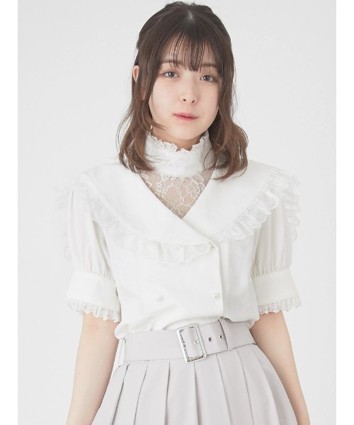 セール レースtopsレイヤード風ブラウス シャツ ブラウス Ank Rouge アンクルージュ のファッション通販 Zozotown