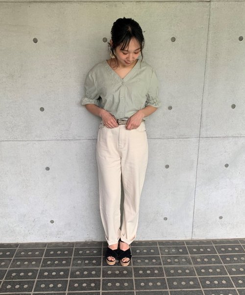 FUN.TRINITY（ファン トリニティー）の「コットンレースブラウス（シャツ/ブラウス・レディース・オフホワイト/ベージュ/グリーン/ネイビー・M）」の8枚目の写真