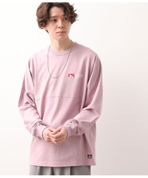 BEN DAVIS（ベンデイビス）の「【ベンデイビス×JUNRed別注】ドルマンスリーブルーズシルエットTシャツ（Tシャツ/カットソー・メンズ・ホワイト/ベージュ/ピンク/キャメル・LL/M/L）」の4枚目の写真