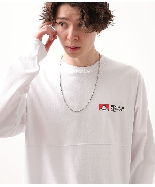 BEN DAVIS（ベンデイビス）の「【ベンデイビス×JUNRed別注】ドルマンスリーブルーズシルエットTシャツ（Tシャツ/カットソー・メンズ・ホワイト/ベージュ/ピンク/キャメル・LL/M/L）」の15枚目の写真