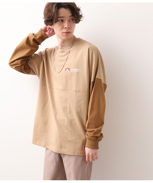 BEN DAVIS（ベンデイビス）の「【ベンデイビス×JUNRed別注】ドルマンスリーブルーズシルエットTシャツ（Tシャツ/カットソー・メンズ・ホワイト/ベージュ/ピンク/キャメル・LL/M/L）」の20枚目の写真