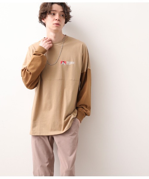 BEN DAVIS（ベンデイビス）の「【ベンデイビス×JUNRed別注】ドルマンスリーブルーズシルエットTシャツ（Tシャツ/カットソー・メンズ・ホワイト/ベージュ/ピンク/キャメル・LL/M/L）」の12枚目の写真