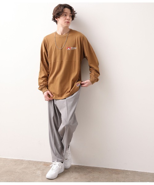 BEN DAVIS（ベンデイビス）の「【ベンデイビス×JUNRed別注】ドルマンスリーブルーズシルエットTシャツ（Tシャツ/カットソー・メンズ・ホワイト/ベージュ/ピンク/キャメル・LL/M/L）」の6枚目の写真