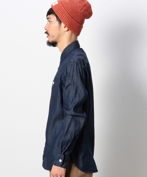 coen（コーエン）の「インディゴワークシャツ（シャツ/ブラウス・メンズ・ネイビー/ブラック・LARGE/X-LARGE/X-SMALL/MEDIUM/SMALL）」の4枚目の写真