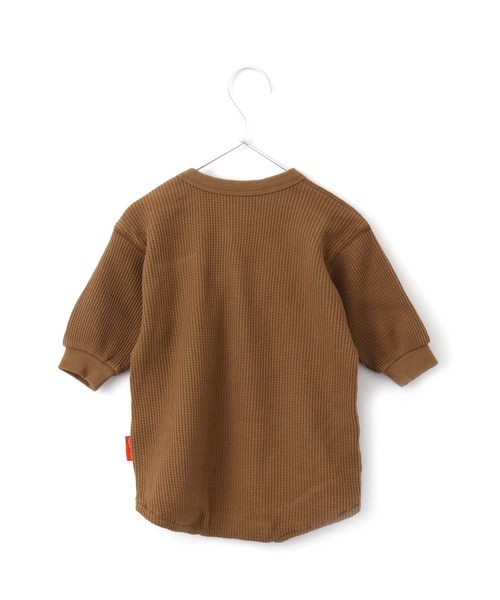 MAKE YOUR DAY（メイクユアデイ）の「ワッフルポケットロンパース■70.80cm（ロンパース・キッズ・チャコールグレー/パープル/ブラウン/グリーン/アイボリー・80/70）」の7枚目の写真