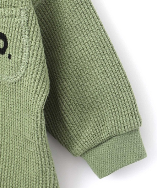 MAKE YOUR DAY（メイクユアデイ）の「ワッフルポケットロンパース■70.80cm（ロンパース・キッズ・チャコールグレー/パープル/ブラウン/グリーン/アイボリー・80/70）」の13枚目の写真