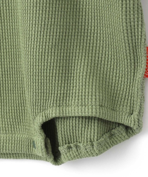 MAKE YOUR DAY（メイクユアデイ）の「ワッフルポケットロンパース■70.80cm（ロンパース・キッズ・チャコールグレー/パープル/ブラウン/グリーン/アイボリー・80/70）」の15枚目の写真