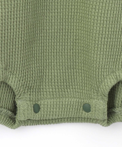 MAKE YOUR DAY（メイクユアデイ）の「ワッフルポケットロンパース■70.80cm（ロンパース・キッズ・チャコールグレー/パープル/ブラウン/グリーン/アイボリー・80/70）」の16枚目の写真