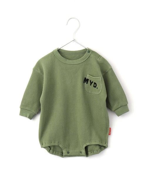 MAKE YOUR DAY（メイクユアデイ）の「ワッフルポケットロンパース■70.80cm（ロンパース・キッズ・チャコールグレー/パープル/ブラウン/グリーン/アイボリー・80/70）」の21枚目の写真