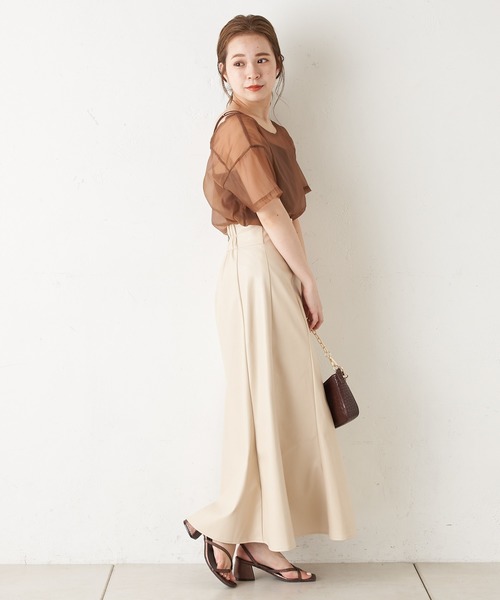 Chico（チコ）の「レザーロングフレアスカート（スカート・レディース・ブラック/ブラウン/ライトベージュ・FREE）」の9枚目の写真