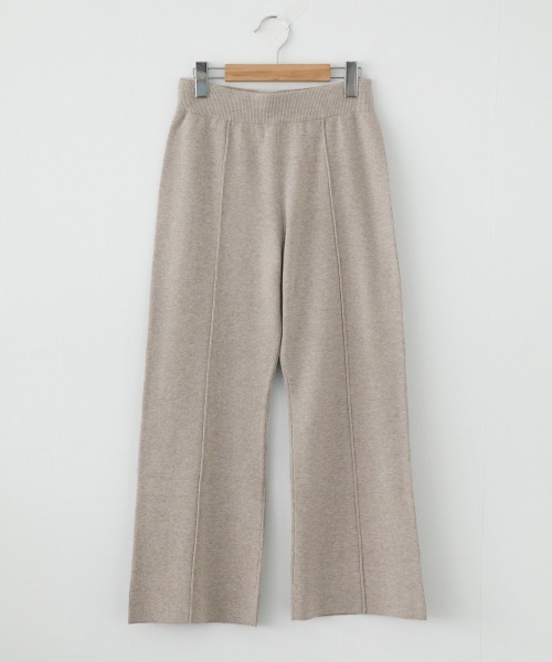 LOWRYS FARM(ローリーズファーム)の「モクニットピンタックパンツ 917416(その他パンツ・レディース・ブラック/アイボリー/ブラウン・FREE)」の1枚目の写真