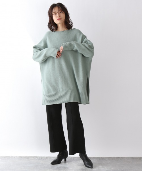 LOWRYS FARM(ローリーズファーム)の「モクニットピンタックパンツ 917416(その他パンツ・レディース・ブラック/アイボリー/ブラウン・FREE)」の4枚目の写真