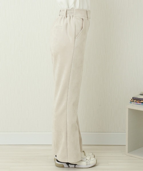 CHARM BERRY TIC（チャームベリーチック）の「スエードポンチ センタープレスストレートパンツ　インサイドスリット（その他パンツ・レディース・ブラック/ベージュ/ピンク/カーキ/アイボリー・M/L）」の13枚目の写真