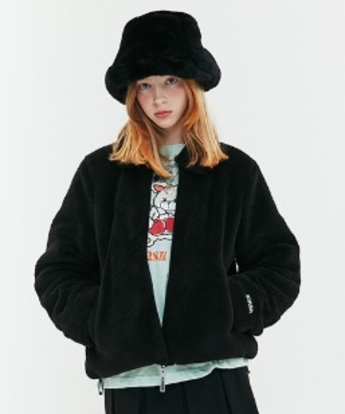 KIRSH(キルシー)の「TIE-DYEING FLEECE SHORT JACKET/タイダイフリースショートジャケット(ブルゾン)」|ブラック