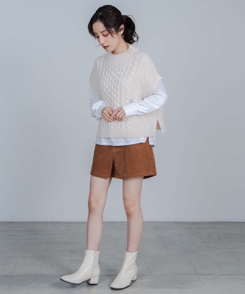 WEGO（ウィゴー）の「WEGO/【WEB限定】コーデュロイショーツ（その他パンツ・レディース・ブラック/グリーン系その他/アイボリー/キャメル/ベージュ・SMALL/MEDIUM/LARGE/X-SMALL）」の7枚目の写真