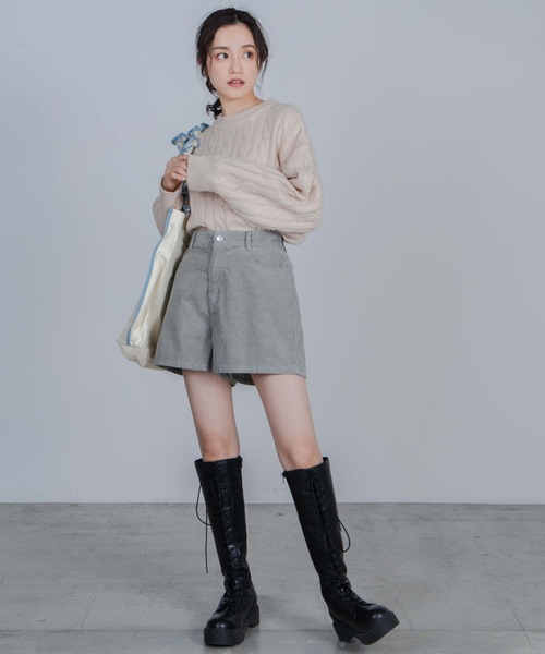 WEGO（ウィゴー）の「WEGO/【WEB限定】コーデュロイショーツ（その他パンツ・レディース・ブラック/グリーン系その他/アイボリー/キャメル/ベージュ・SMALL/MEDIUM/LARGE/X-SMALL）」の13枚目の写真