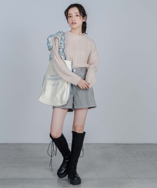 WEGO（ウィゴー）の「WEGO/【WEB限定】コーデュロイショーツ（その他パンツ・レディース・ブラック/グリーン系その他/アイボリー/キャメル/ベージュ・SMALL/MEDIUM/LARGE/X-SMALL）」の22枚目の写真