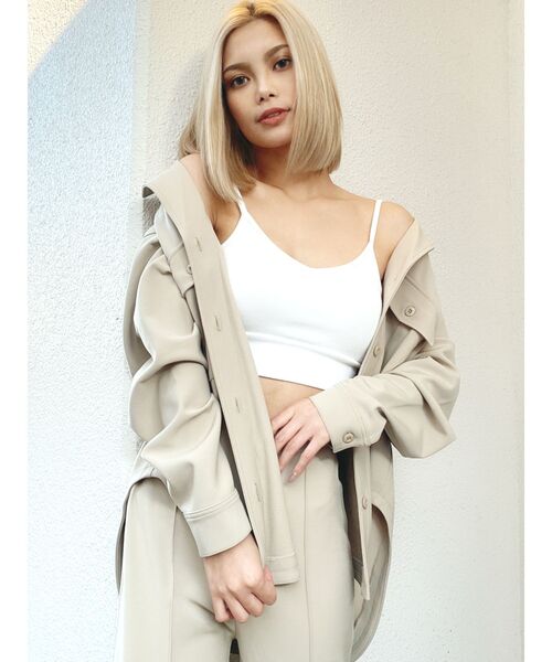 GYDA（ジェイダ）の「シンプルシャツ ジャケット【セットアップ】（テーラードジャケット・レディース・ブラック/オレンジ/ベージュ・FREE）」の9枚目の写真