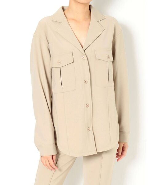 GYDA（ジェイダ）の「シンプルシャツ ジャケット【セットアップ】（テーラードジャケット・レディース・ブラック/オレンジ/ベージュ・FREE）」の7枚目の写真