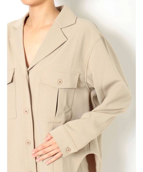 GYDA（ジェイダ）の「シンプルシャツ ジャケット【セットアップ】（テーラードジャケット・レディース・ブラック/オレンジ/ベージュ・FREE）」の19枚目の写真