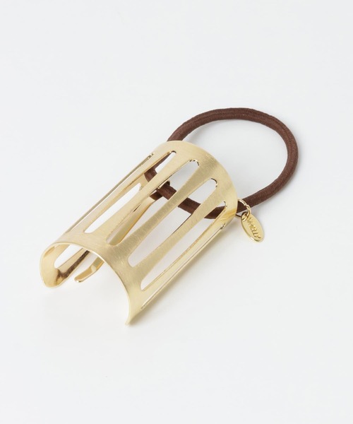 SMELLY（スメリー）の「ワイドメタルカットヘアカフセット（ヘアゴム・レディース・ゴールド・-）」の5枚目の写真