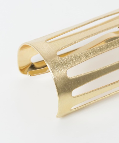 SMELLY（スメリー）の「ワイドメタルカットヘアカフセット（ヘアゴム・レディース・ゴールド・-）」の2枚目の写真